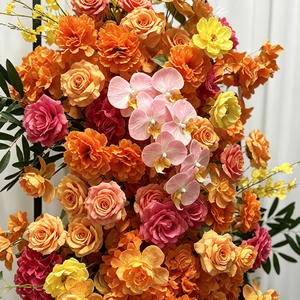 ชุดดอกไม้ประดิษฐ์สีส้มเหลืองสดใส ทำจากผ้าไหมเทียม ตกแต่งงานแต่งงาน งานเลี้ยงฉลองสมรส หรือธีมฤดูร้อน ทำด้วยมือ สมจริง - Product Image 4