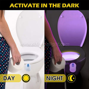 مصباح حمام محس حركة تنشيط المرحاض مصباح ليد 8 ألوان مصباح ليلي للمرحاض - Product Image 3
