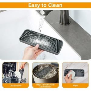 Silicone Drip Tray For Water Dispenser Refrigerator Coffee Maker Drain Pad Black Eco-Friendly Plastic Mat - Product Image 4