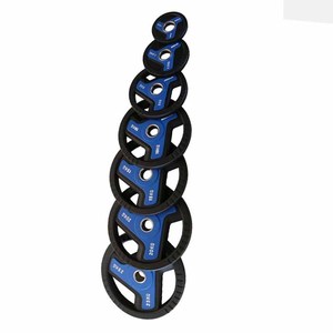 थोक कस्टम रबर बारबेल वेट लिफ्टिंग प्लेट्स जिम व्यायाम के लिए काली पेंट पोर्टेबल बम्पर प्लेट - Product Image 3