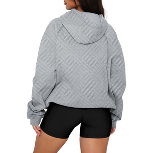 Custom size winter <b>running</b> casual women's <b>hoodies</b> solid color lightweight pullover top anti-pilling hoodie - Product Image 3
