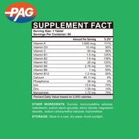 Carence en vitamines et minéraux du corps humain avec marque privée Complément alimentaire végétalien Comprimés multivitaminés pour hommes