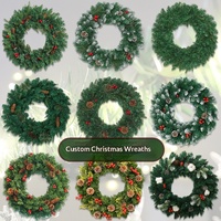 Corona Navideña de Lujo Premium con Materiales Combinados, Exquisita Corona Decorativa para Fiestas Navideñas