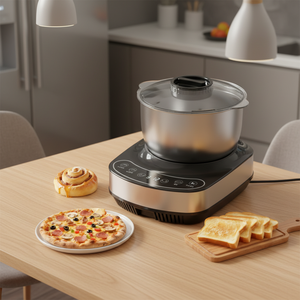 Robot pâtissier professionnel 150W 5L noir mat, batteur sur socle électrique, bol mélangeur, best-seller - Product Image 1