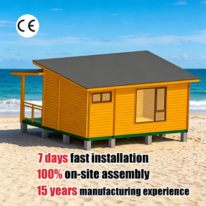 Casetta Prefabbricata in Legno di Pino con Terrazza, 1 Camera da Letto, 1 Bagno, <span class=keywords><strong>Bungalow</strong></span> per <span class=keywords><strong>Glamping</strong></span> Resort, Montaggio Rapido - Product Image 4