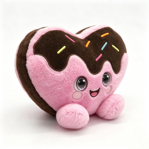Peluche personnalisée en forme de donut cœur, peluche donut, peluche alimentaire, coussin en forme de cœur, animal en peluche dessert - Product Image 4