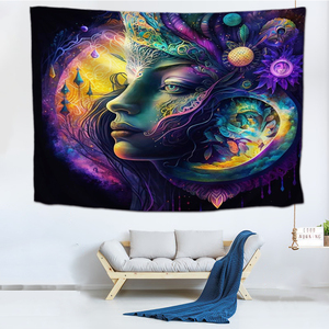 Yoga psychedelic tường treo tấm thảm chăn đầy màu sắc thăng hoa tùy chỉnh tường trang trí thiên hà tấm thảm - Product Image 4