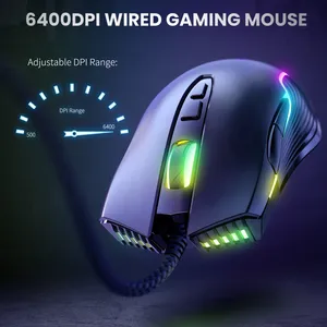 ONIKUMA <span class=keywords><strong>CW905</strong></span> Ajustable 6400 DPI RGB Luz LED múltiple Ratones ópticos Ergonómico PC Computadora Ratón para juegos con cable para Gamer - Product Image 4