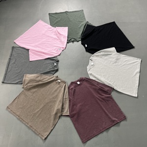 High Quality Retro Charm Short Sleeve T-Shirts for Men Customizable Signs Slub Cotton Batik Wash Wholesale - Product Image 2