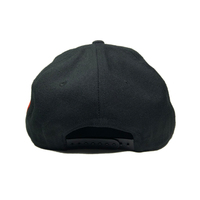 Topi Baseball Snapback Unisex Model 6 Panel Hitam Katun Custom Bordir Logo 3D Kasual Berpinggiran Datar ODM Structured Fashion