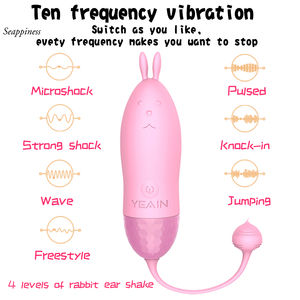 Lovely Animal Design Automatische vibrierende Liebe für Ei Mehrfrequenz-Vibrations springen für Ei Kaninchen Ohren Stimulation Vibrator - Product Image 5