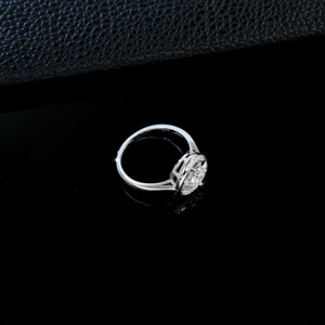 Women's Cultivated Diamond <b>Ring</b> S925 Silver Rhodium Plated Brilliant Cut Hollow Design Proposal Engagement Shiny Clean - Product Image 3