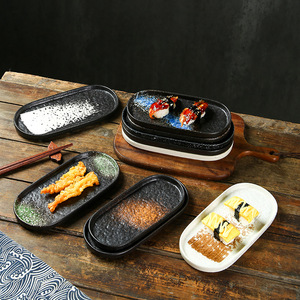 Custom Creative Black Glazed Porcelain Appetizer <strong>Tapas</strong> Handmade Dinner Dish Dessert Snack Retro <strong>Plate</strong> Dishes - Product Image 1