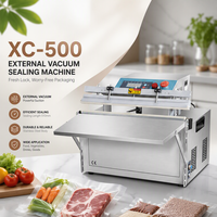 Scelleuse sous vide automatique Xicang XC-500 avec purge de gaz externe, corps en acier inoxydable, 510 mm, pour produits alimentaires et boissons commerciaux