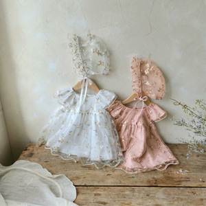 Princess Flower Girl Dress Net Baby Cotton Frocks for Parties