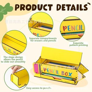 Lindo Portalápices de Dibujos Animados, Caja de Almacenamiento Multifuncional, Material Escolar, Portalápices de Madera, Regreso a Clases - Product Image 5
