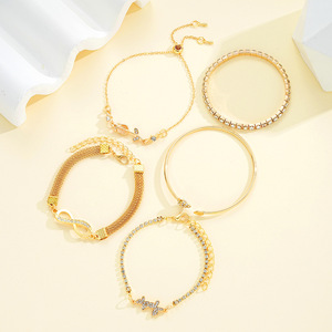 Nouvel ensemble de 5 bracelets papillon infini de haute qualité, design européen et américain, pour femmes, accessoires de mode, vente en gros d'usine - Product Image 3
