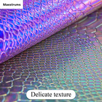Tissu en cuir PU serpentin laser - Imperméable, écologique, épaisseur personnalisable, motif gaufré pour vêtements et ameublement