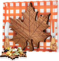 Maßgefertigter Holz-Aschenbecher, Holztablett-Dekoration für Wohnzimmertisch, 1 Set Herbst-Ahornblatt Mini-Herbsttablett Holzdeko