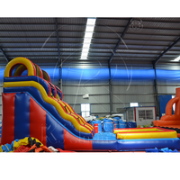 Toboggan aquatique gonflable pour adultes avec piscine, utilisation scolaire, château gonflable intérieur/extérieur, grande capacité, plus de 500 kg