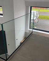 Reilbu Outdoor Aluminium U-Kanal Glas geländers ystem Rahmenloser Treppen balkon Handlauf