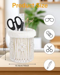 Boho Macrame <strong>Glasses</strong> <strong>Holder</strong> Anti-scratch Plush Lined Eyeglass <strong>Holder</strong> Stand for <strong>Nightstand</strong> Desk Storage Organizer - Product Image 2