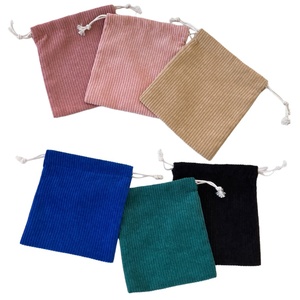 Bolsa de Cosméticos de Pana para Mujer, Estilo Tradicional, Color Sólido Fresco, con Cordón, Gran Capacidad, Monedero Portátil Suave - Product Image 4