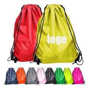 Diy mochila de basquete com cordão de nylon colorido para bicicleta de corrida ao ar livre e viagem de ginástica de um ombro reciclado