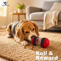 Jouet interactif pour chien en forme d'haltère, distributeur de friandises, puzzle à mâcher, distributeur lent de nourriture en caoutchouc pour soulager l'ennui