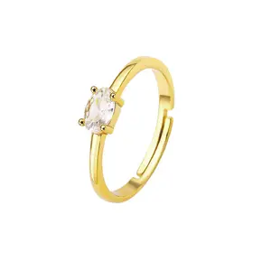 Foxi fashion women open ring gold plated jewelry wholesale price simple gold ring designs with stones