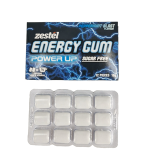 Logo kustom 100% Xylitol bebas gula Mint energi gusi Halal Guarana ekstrak taurin gusi