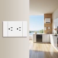 Enchufe Americano Doble de 3 Pines FUTINA Estándar Italiano de 72 mm y 15 A, Material Ignífugo PCl, Modelo 110-220 V, Vida Útil Mecánica de 40 000 Ciclos