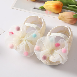 Chaussures pour bébé Ensemble bandeau Chaussures princesse avec nœud mignon Chaussures pour bébé 0-3-6-9-12 <span class=keywords><strong>mois</strong></span> - Product Image 3