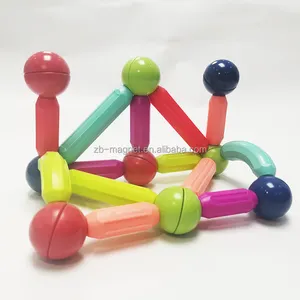 Conjunto de bolas e bastões magnéticos coloridos para crianças, brinquedo educacional de construção DIY com 88 peças, bastões de construção criativos