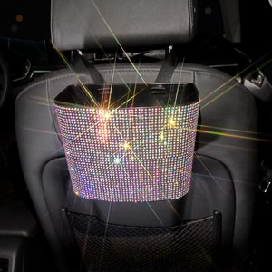 <span class=keywords><strong>Poubelle</strong></span> de voiture en cristal de diamant Fujong CTC-005, organisateur de <span class=keywords><strong>coffre</strong></span> étanche en ABS et strass, options colorées - Product Image 3