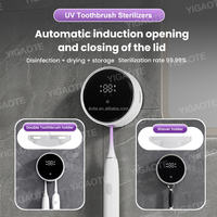 Support de brosse à dents à induction intelligente avec lampe UV, lumière ultraviolette, nouvelle conception, boîte de stérilisation UV