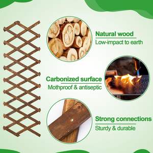 Lot de 2 treillis muraux extensibles en <span class=keywords><strong>bois</strong></span> extra épais pour plantes grimpantes de jardin - Product Image 2