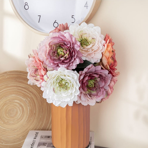 Fleur de <span class=keywords><strong>Dahlia</strong></span> Artificielle 2026 de 28,5 cm en Soie Synthétique, Tige Unique Blanche ou Rose avec Feuilles pour Décoration de Mariage et d'Intérieur - Product Image 4
