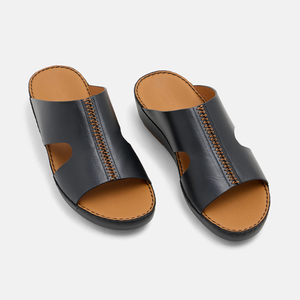 Arabic Men <b>Slipper</b> Premium Italian Full-grain Leather Arab Sandals Wholesale Soft Cushioned Luxury Beach Gulf Daily Wear - Product Image 3