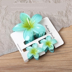 Pinza para el pelo con diseño de flor de huevo, 3 piezas/set, con pinza de garra de flor de Bauhinia de cartón, accesorios para el cabello - Product Image 5
