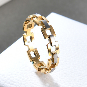 Anillo geométrico de oro de 5 mm con diseño hueco para mujer, regalo de joyería de moda - Product Image 3