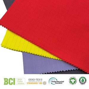 Tissu antistatique en grille BCI GRS OCS 32x32 CVC 60 <span class=keywords><strong>coton</strong></span> 40 polyester 150GSM 130x70 pour vêtements <span class=keywords><strong>de</strong></span> travail et uniformes <span class=keywords><strong>de</strong></span> station-service - Product Image 3