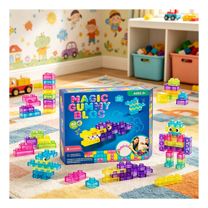 Rainbow Jelly Soft <b>Building</b> <b>Blocks</b> Montessori Sensory TPE Kids Travel Stacking Construction Learning Toy Preschool - Product Image 3