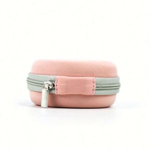Custom Small Round Shape EVA Earphone Case Travel Portable EVA Earbud Pouch Bag Pink Cute EVA <b>USB</b> Charger Cable Case - Product Image 4