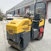 Petit mini rouleau compacteur à plaque de route de 1 tonne rouleau d'asphalte vibrant hydraulique compacteur à rouleau de route de 1 tonne
