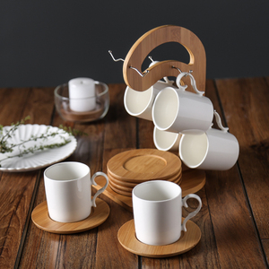 Bianco Semplicità Ceramica Tazza di <span class=keywords><strong>Caffè</strong></span> Piattino Set 100/180ml Tazza di Tè del Pomeriggio con il Supporto di Tazza Casa Semplicità Tazza set di Bicchieri - Product Image 4