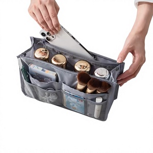 Multi Function Nylon Cosmetic Bag Medium Size Zipper Closure Soft Handle Organizing <b>Pouch</b> For <b>Travel</b> And Daily Use - Product Image 2