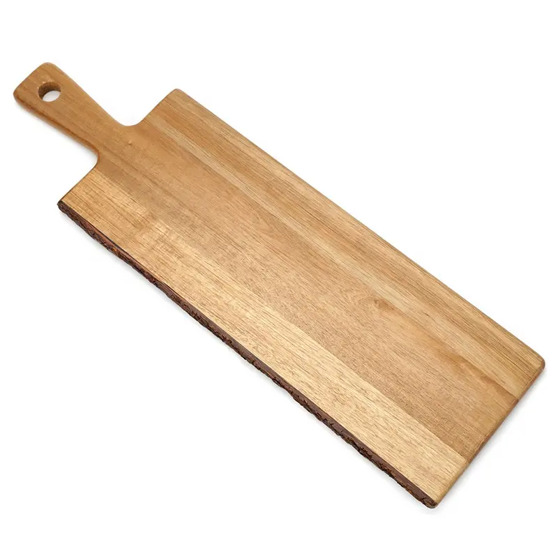 Handcrafted Ristorante Acacia Tagliere di Legno con Corteccia Progettato Pane Formaggio a base di Carne Che Serve Paddle Board per la Cucina