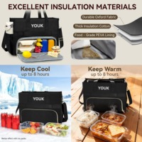 Sac à lunch isotherme à double compartiment, étanche, portable, sac thermique pour le travail, le bureau, le pique-nique, l'extérieur