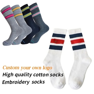 Wholesale Custom Embroidered Men's Cotton <b>Socks</b> Thin Breathable Short Mid-calf High Elastic Sweat Wicking Anti-friction Fashion - Product Image 1